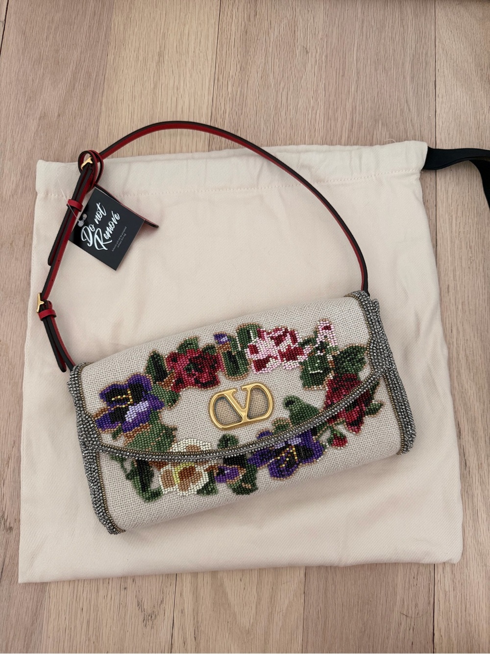 NWT Valentino Garavani DeVain Embroidered Shoulder Bag